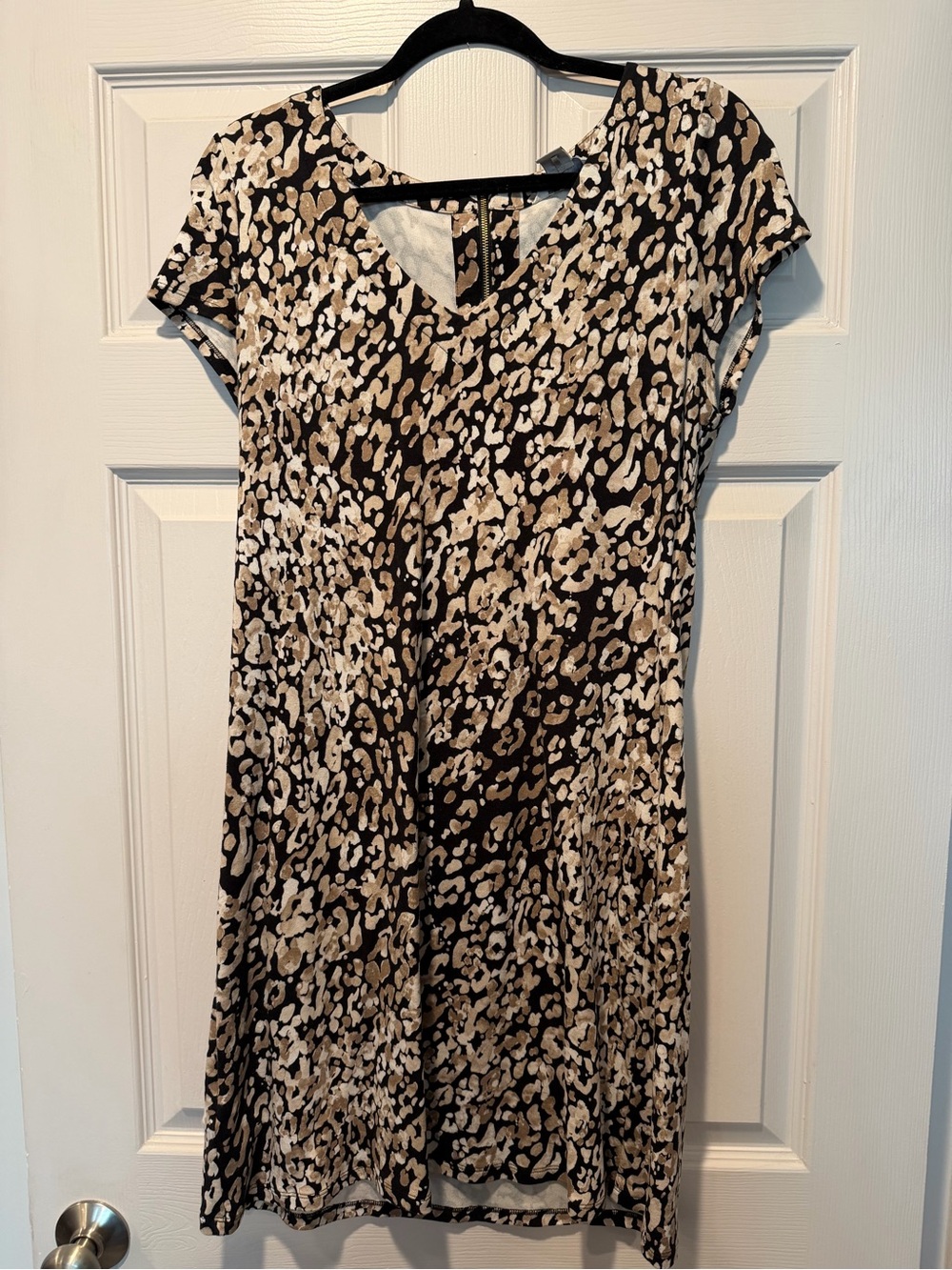 Tommy Bahama Black and Cream Animal Print Mini Dress